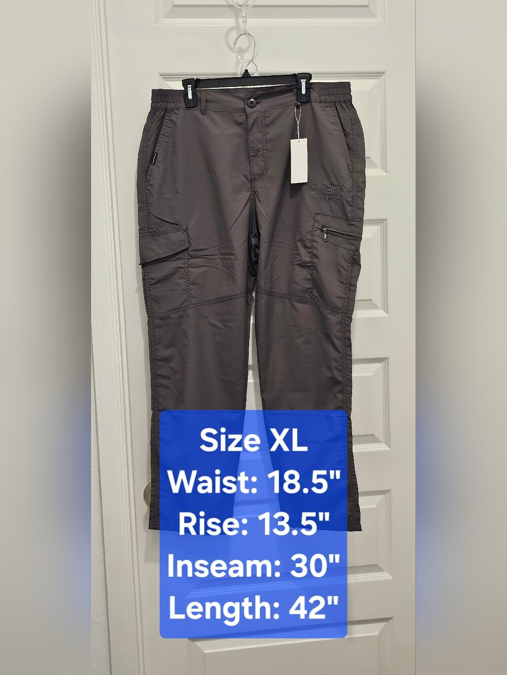 NWT Legendary Since 1941 Men's Gray 6-Pocket Cargo Pants, Size XL